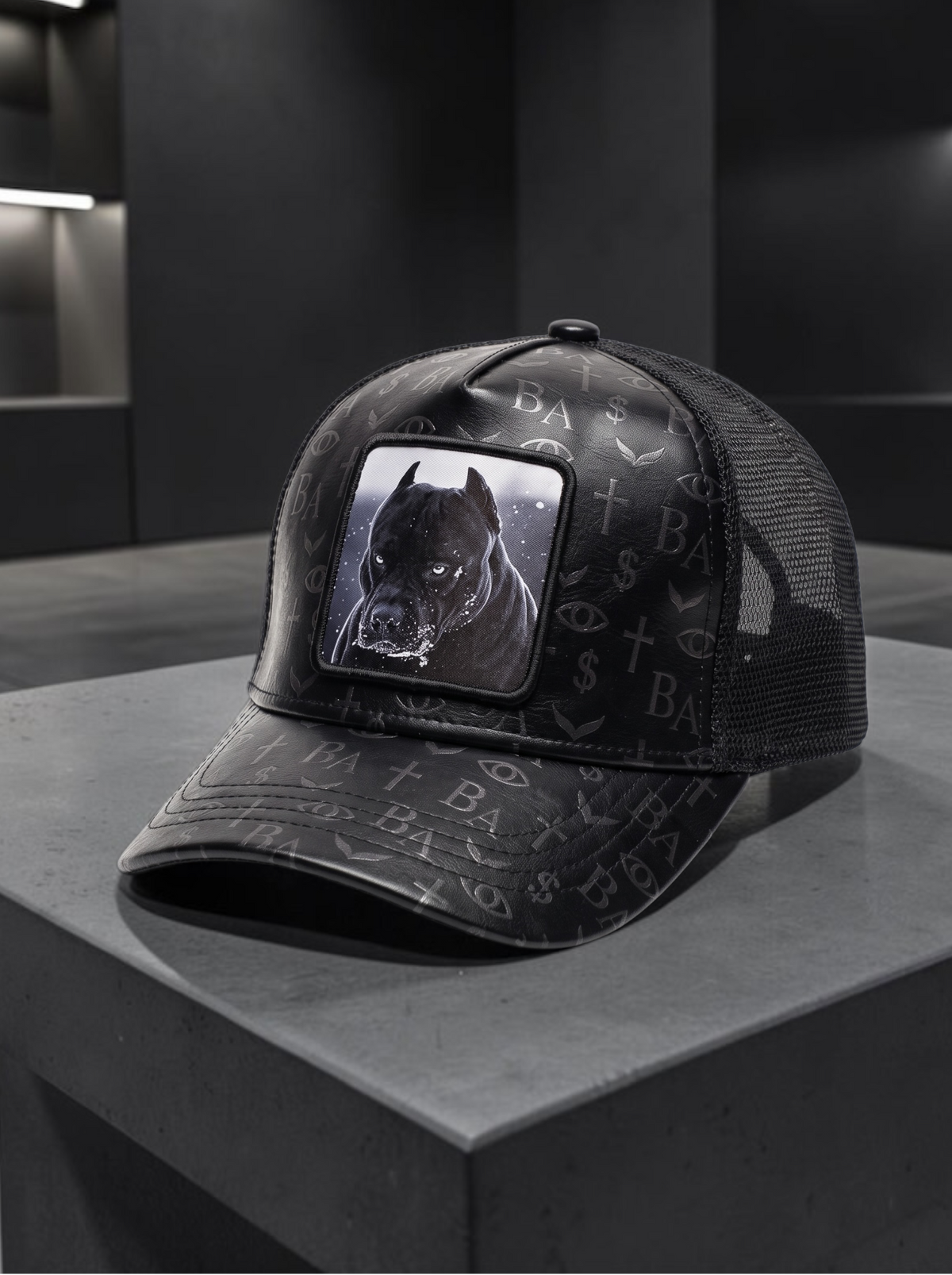 Gorra Pitbull PURA RAZA 3.0 de BlackAngel de cuero negro